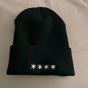 black Beanie with stars embroidered on it- BRAND NEW UNWORN